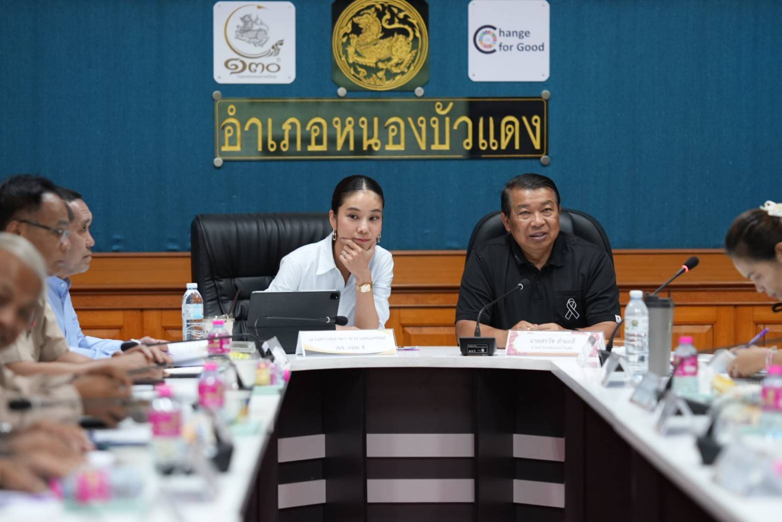 สพอ.หนองบัวแดง ร่วมประชุมเตรียมความพร้อมงานประเพณีบุญกระธูปออกพรรษา 